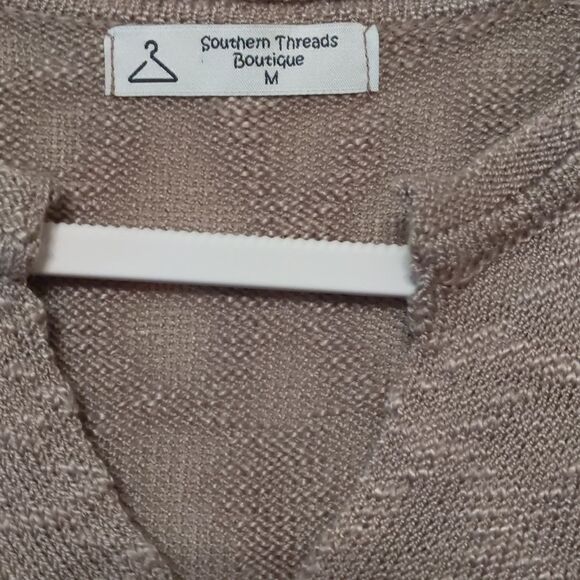 Light Brown Acrylic Transitional Fall Sweater Size M - Picture 4 of 8